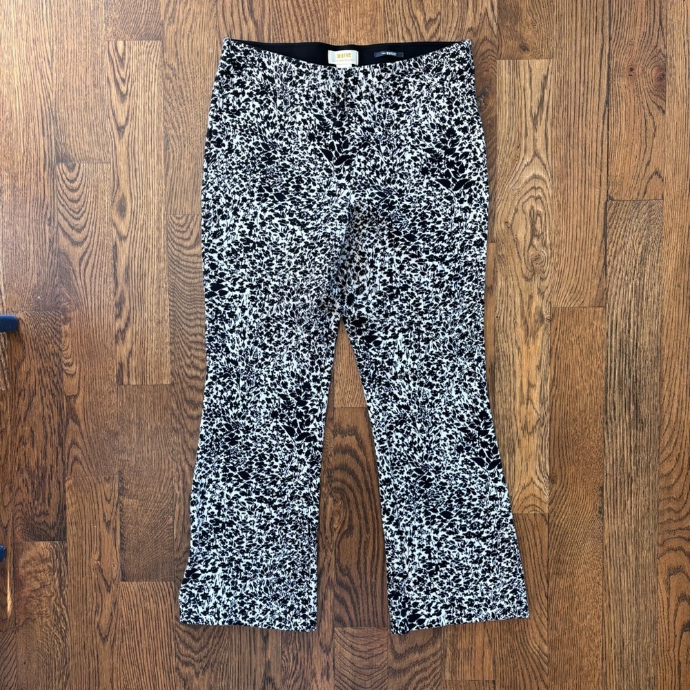 Anthropologie Maeve Print Flare Pants | Women’s Small | Black and White